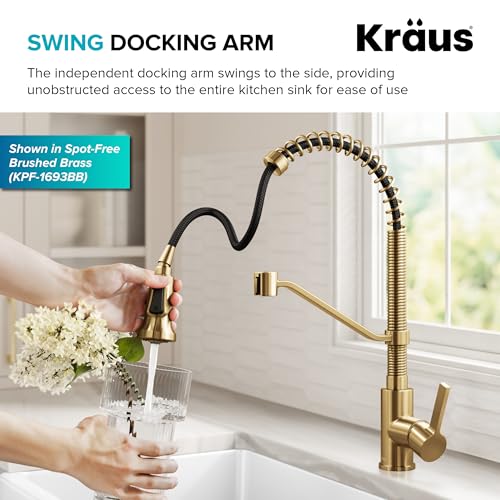 Image of KRAUS Britt Commercial Style 2-Function Single Handle Pull Down Kitchen Faucet in Matte Black, KPF-1693MB