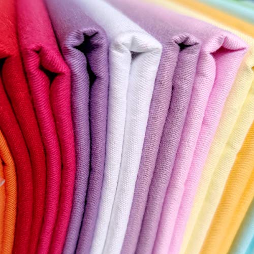 Qililandiy 14pcs Solid Color Cotton Fabric for Sewing Fat Quarters Fabric Bundles Quilting Supplies for DIY Craft Project 14 Colors 18 by 22Inches