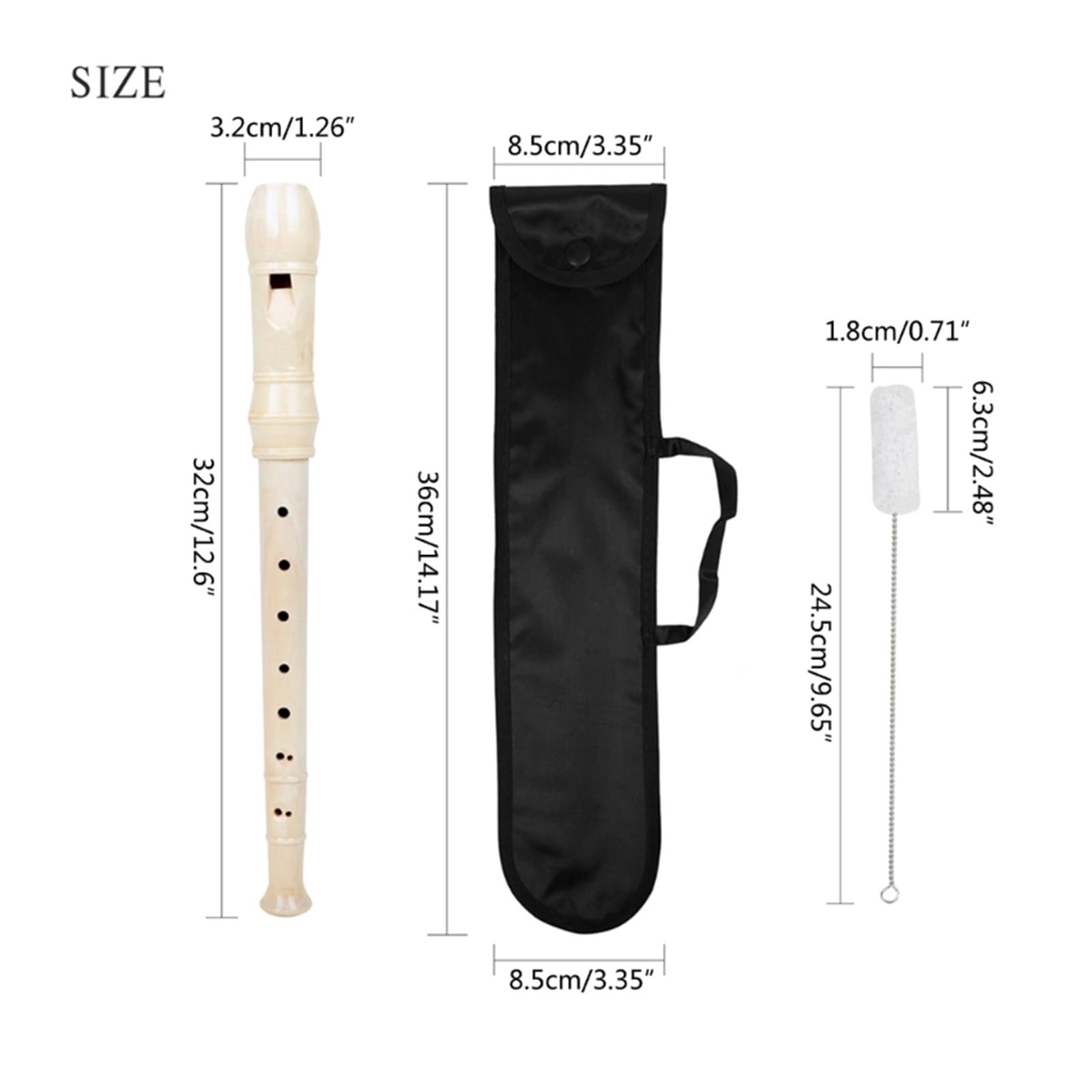 Blockflöte Sopran 8-Loch Sopranblockflöte Aus Holz Erwachsene Anfänger Mit Handtasche Tenorflöte