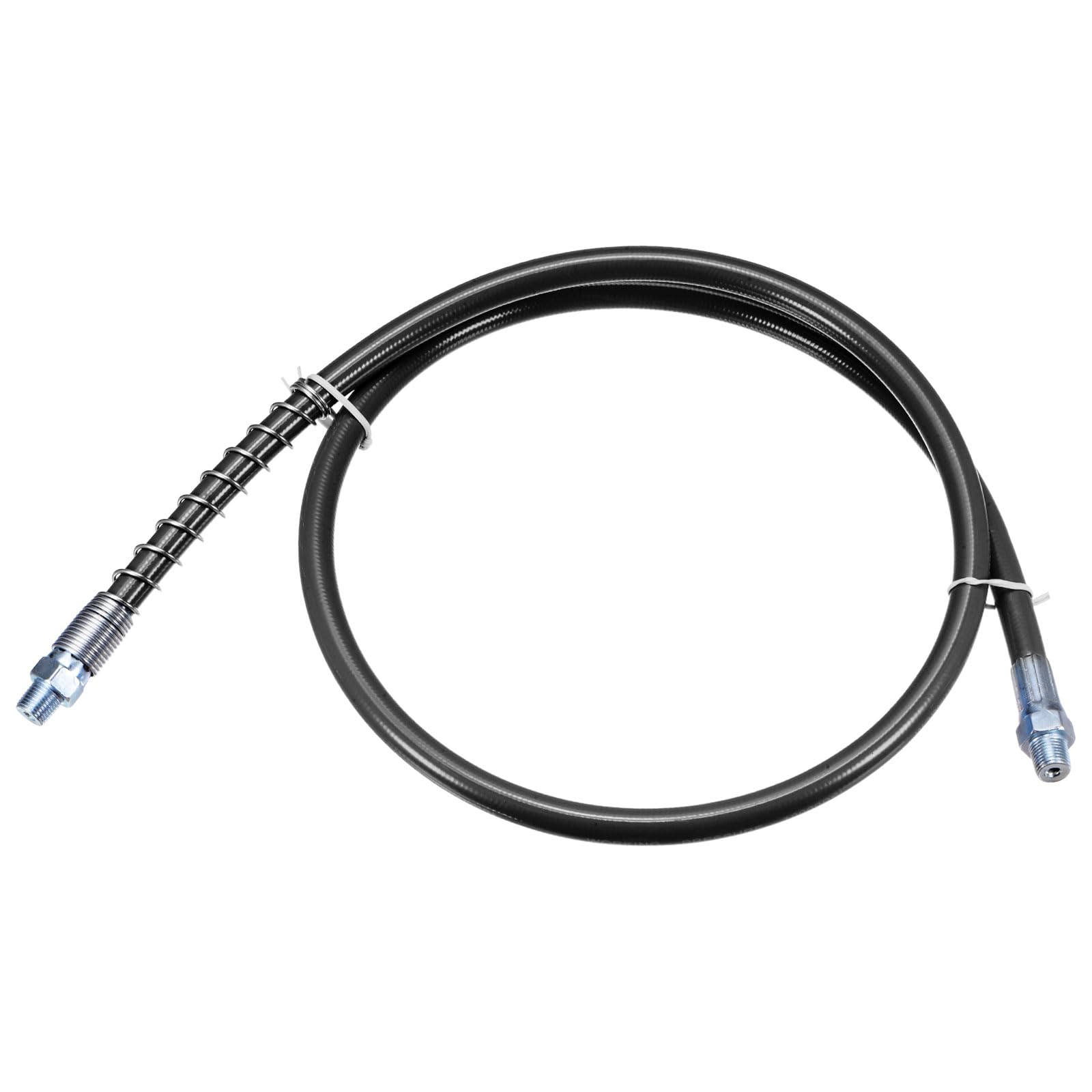 sourcing map Tuyau de pistolet à graisse 99,8 cm 10 000 PSI Ressort Flex haute pression à dégagement rapide de rechange avec coupleur filetage NPT 0,3 cm pour pistolet à graisse, noir