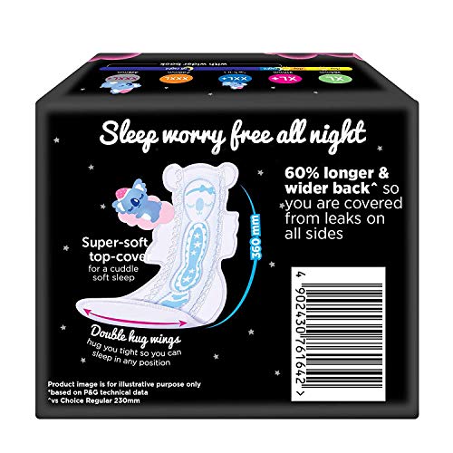 WHISPER BINDAZZZ NIGHTS KOALA SOFT SANITARY PADS, 8 XXXL+ PADS, UPTO 0% LEAKS, 85% LONGER & WIDER BACK, SUPER SOFT TOPSHEET, DOUBLE HUG WINGS,... - Image 4
