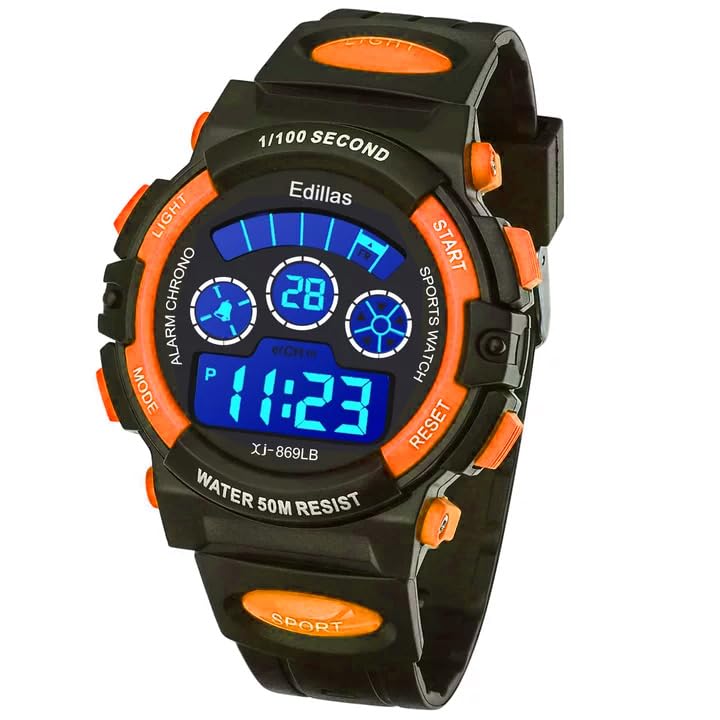 Image of Edillas Kids Digital Watch 7 Colors 50M Waterproof Sport Alarm Boys 7-15