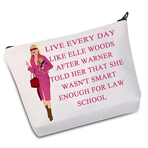 Wzmpa Tv Show Cosmetic Makeup Bag Tv Show Fans Gift Live Every Day Like Elle Woods Makeup Zipper Pouch Bag For Law School Graduation Gift (Live Every Day) #TOP6