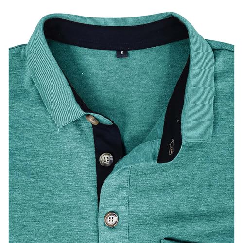 Camisetas Polo para Hombre, Manga Corta, Informales, Clásicas, Básicas, con 3 Botones y Bolsillo, para Verano miniatura 5