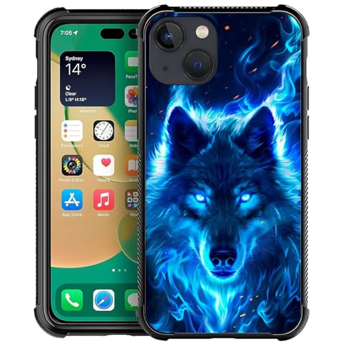 Coque iPhone 14 Plus rigide polycarbonate antichoc motif loup fille