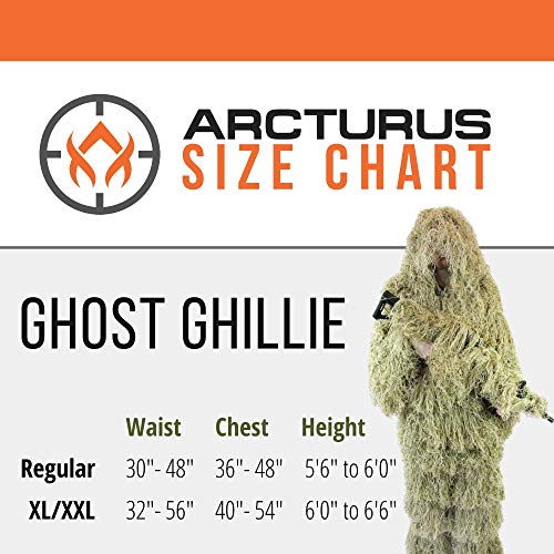Arcturus Ghost Ghillie Suit: Woodland Camo | Double-Stitched Design With Adjustable Hood And Waist | Camo Hunting Clothes For Men, Military, Sniper, Airsoft And Hunting (Dry Grass, Regular) #TOP5