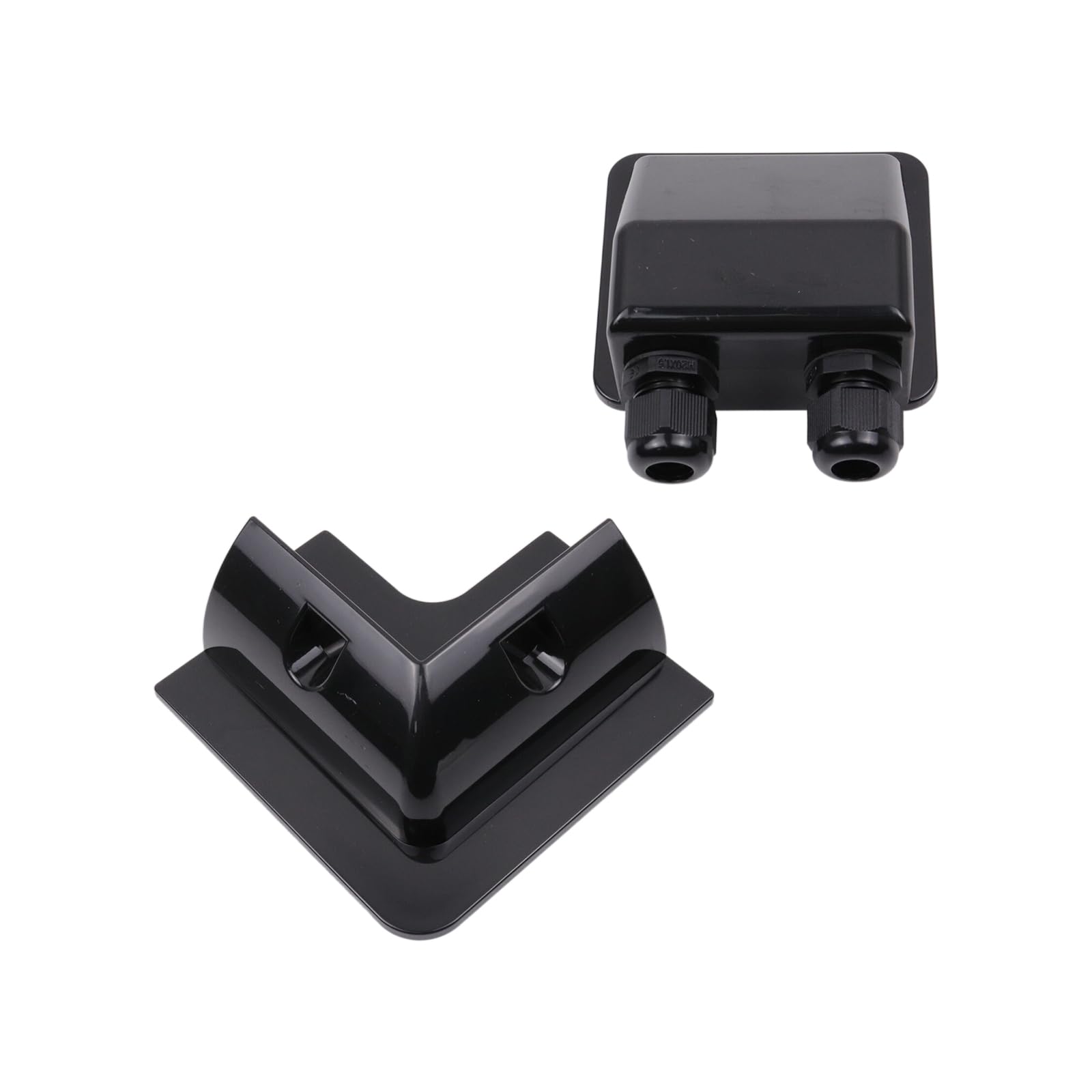 Bitray Kit di staffe per pannello solare, staffe di montaggio per pannelli solari, kit di supporto angolare senza trapano, per telaio in legno, camper, camper, barche (nero, 4 staffe angolari, 1