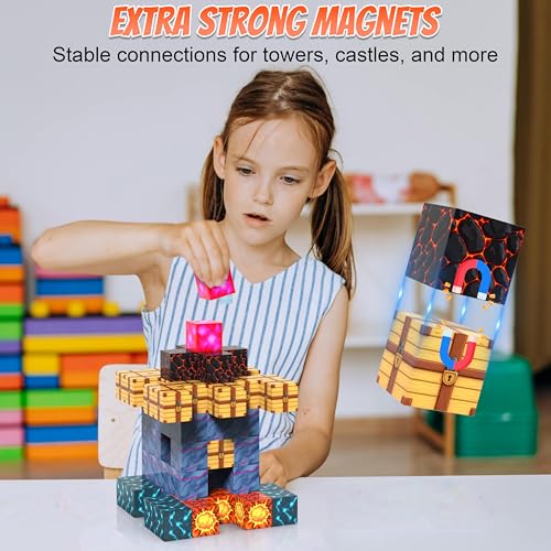 Cubi Magnetici per Bambini – Blocchi di Costruzione 3D STEM, Giocattoli Magnetici Montessori per Bambini Piccoli, Giochi Educativi Prescolari, Set di Costruzioni e Bambine 3+ - Lego - Immagine 5