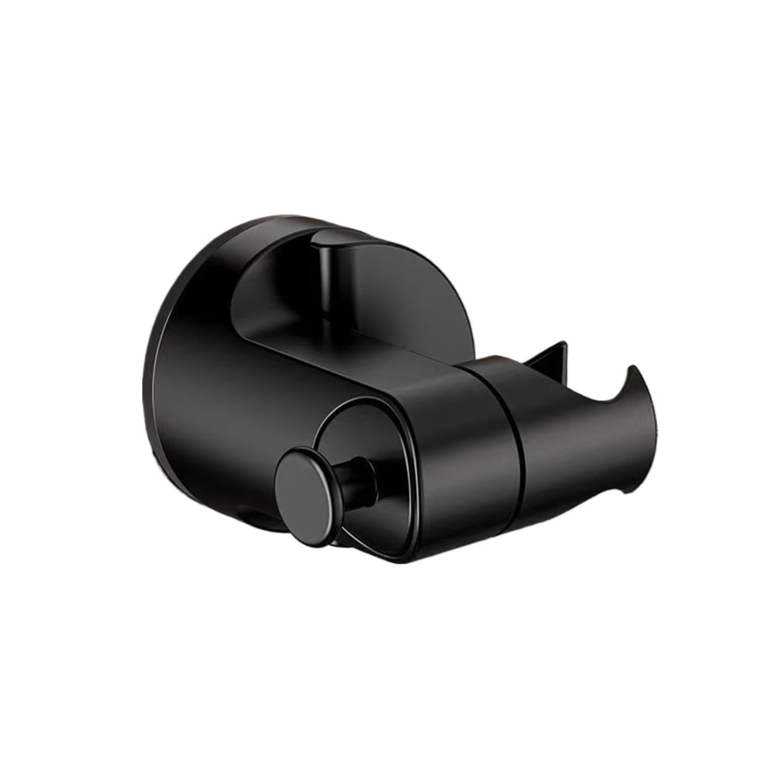 1pcs Rotatable Self-Adhesive Shower Holder with Hook(Black)