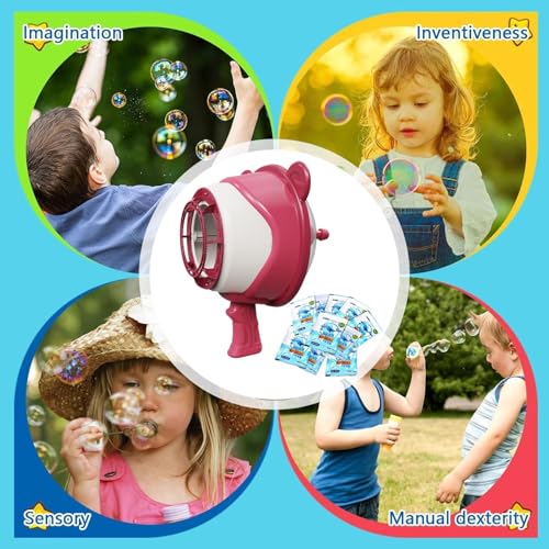 Machine à bulles pour enfants et jouet éolien extérieur avec solution - 4