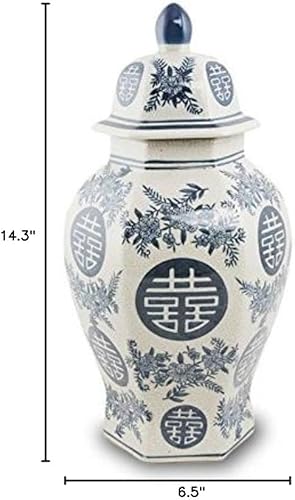 Miniatura 8 de Urna de cremación de cerámica Plum Blossom - Grande - Capacidad para hasta 200 pulgadas cúbicas de cenizas - Urnas de cerámica azul