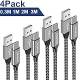 【Sincronización y carga】: nuestros cables cumplen con la especificación USB-TYPE-C versión 1.1, resistencias de identificación estándar de 56kilohom y 22awg, admiten la carga rápida máxima de 3A y la velocidad de sincronización de datos de hasta 480 Mbps.