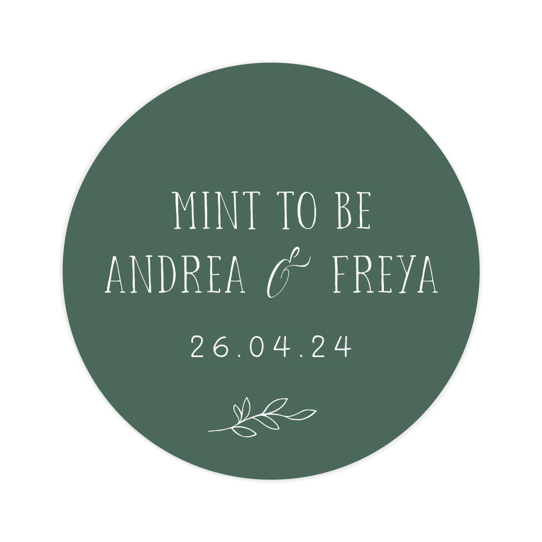 Personalised mint to be wedding stickers | wedding labels | favor sticker | wedding favors thank you stickers | 35 round stickers - per sheet (Emerald (dark green))