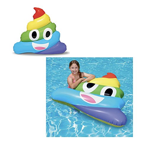 Pool Float Rainbow Poop Emoji – Great for lounging at the pool or beach, 4 Ft