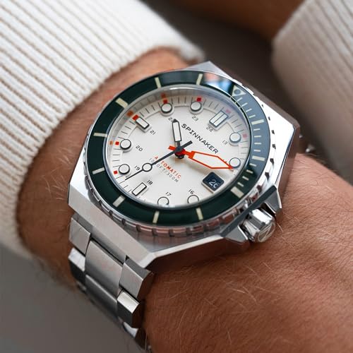 Image of Spinnaker Dumas Men's Watch - Automatic Dive Watch for Men, 44mm Stainless Steel Case, Stainless Steel Strap, Water Resistant 300m, SP-5081