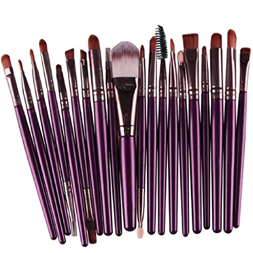 Laimeng, 20 pcs Makeup Brush Set tools Make-up Toiletry Kit Wool Make Up Brush Set (Purple)