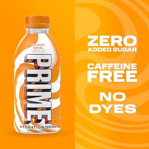 Image of PRIME Hydration Ice Pop & Orange Swirl Sports Drinks with Coconut Water, Electrolyte Enhanced to Replenish Fluids, Zero Added Sugar, B Vitamins, Antioxidants, Natural Flavors, 12 Fl Oz 24 Pack