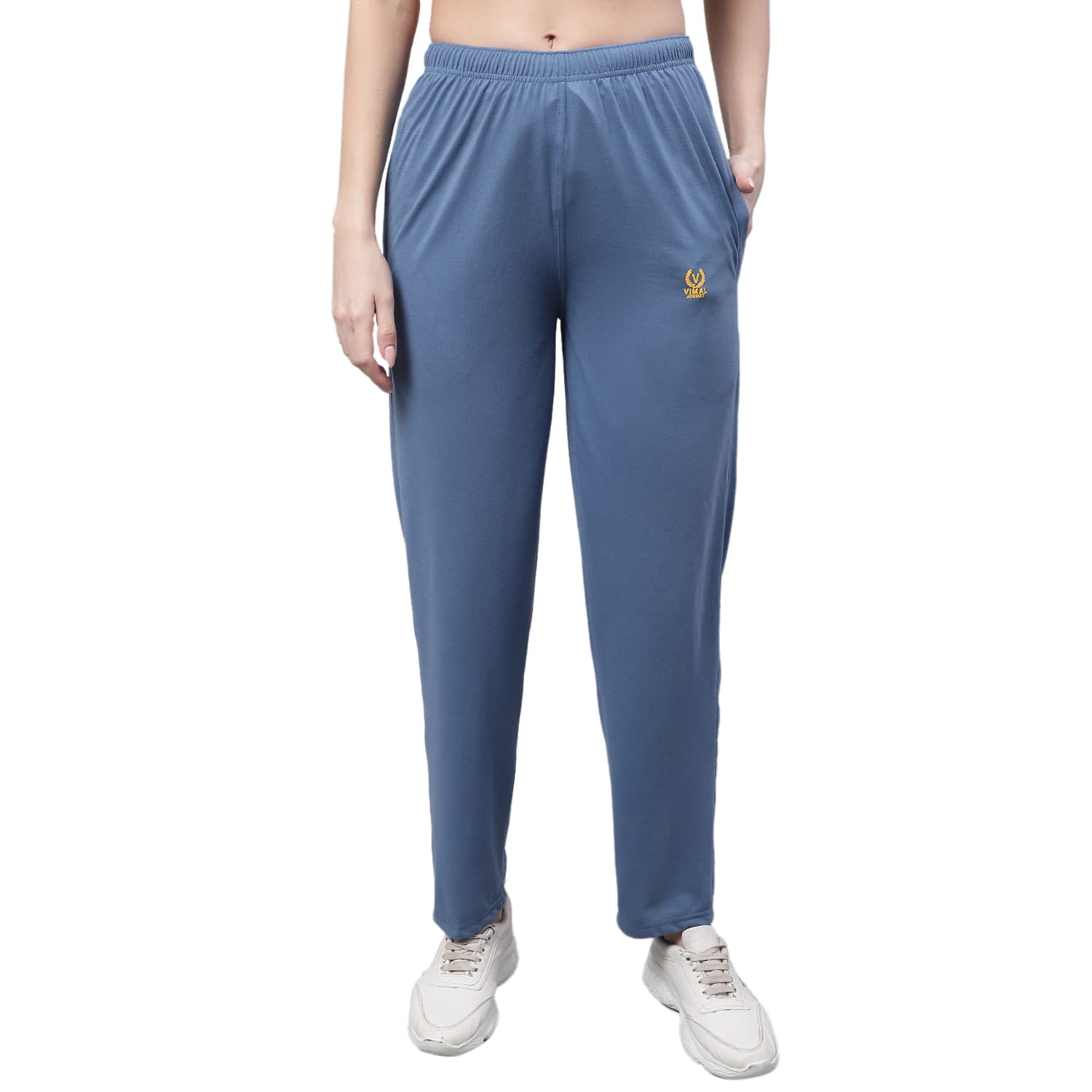 VIMAL JONNEY Anthracite Regular fit Cotton Trackpant for Women-D10_ANTHRAA_001-P