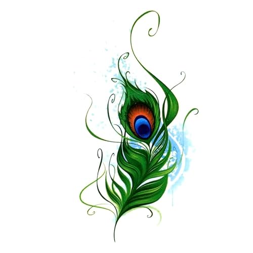 8 Sheets Peacock Feathers Waterproof Temporary Tattoo Sticker Fake Tattoo Beauty Peacock Phoenix Eye The Flash Tattoos Tatoos #TOP7