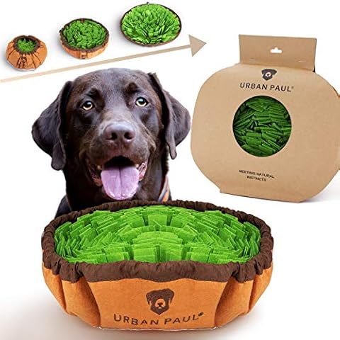 URBAN PAUL® Schnüffelteppich für Hunde - Beste Materialien - extrem widerstandsfähiges Intelligenzspielzeug für Hunde - größenverstellbar und waschbar (grün) Cover