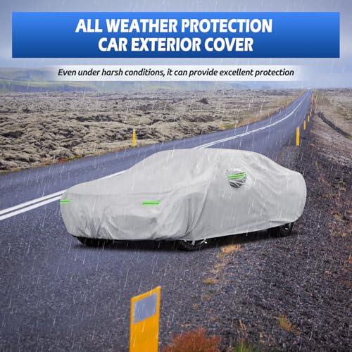 Image of Car Cover Custom Fit for Dodge Challenger 2008-2026, Migaven Waterproof Full Exterior Cover Sun Rain Protection with Door Zipper and Cotton Lining