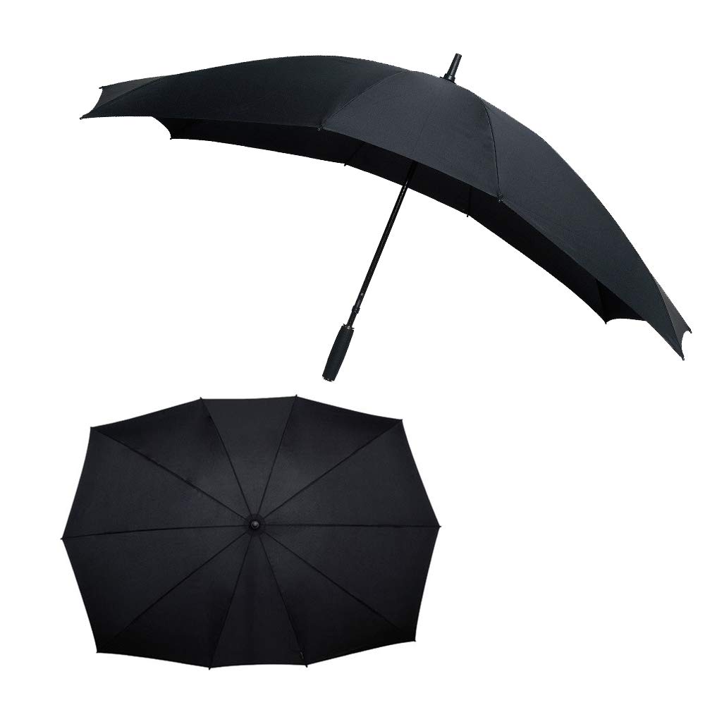 Le Monde du Paraguas FALCONETW3NOIR - Gran Paraguas derecho para dos personas, 140 cm de diámetro, color negro