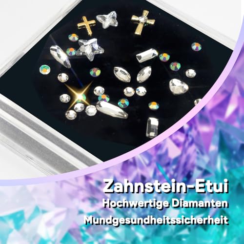 Luretrap DIY Tooth Gem Kit Zahnschmuck Set Y2K Trendiges 30-teiliges Kristallzahn-Edelstein-Set – Entfesseln Sie Ihr funkelndes Lächeln, NTGK-24462