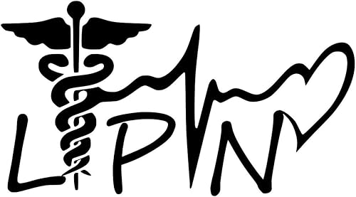 Miniatura 3 de DPnk - Calcomanía de vinilo con licencia de enfermera práctica - LPN Caduceus Lifeline Heart Decal UR Impressionspara autos, camiones, SUV,