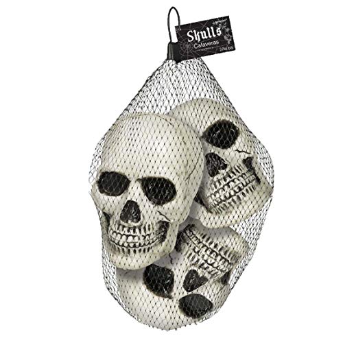 amscan Halloween Mini Skulls Multipack,White,4 1/2