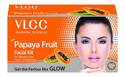 VLCC Papaya Fruit Facial Kit Glowing, Blemish Free Skin, 60 g (Pack of 1)
