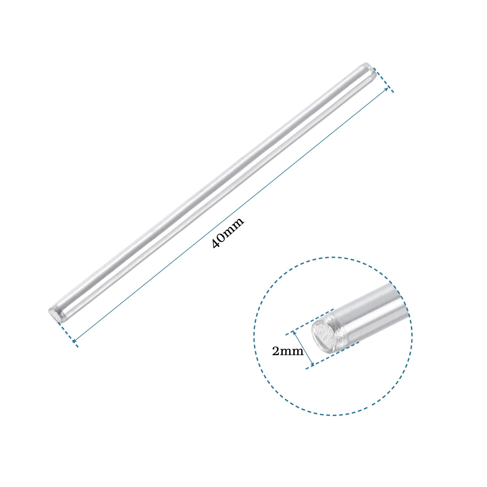 Asta Tonda Acciaio Inossidabile 40 x 2mm 30 Pezzi QUARKZMAN