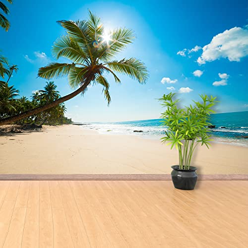 Papier Peint Plage Tropicale Moderne 152x104cm Décor Mural