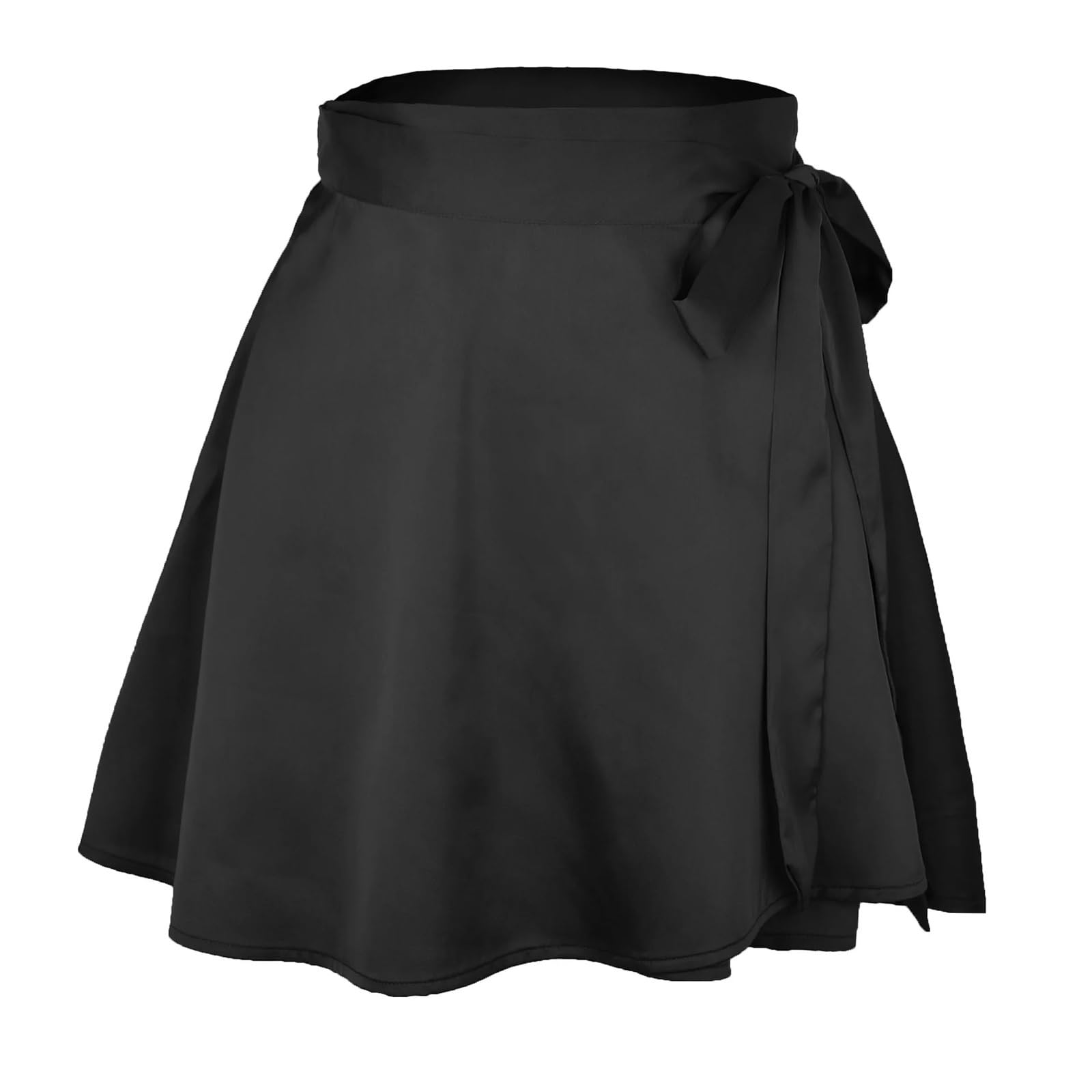 Falda de Baile Cintura Ajustable Lazos Falda con Cordones y Cinta for Mujer, Falda Acampanada de Gasa con Cintura elástica Alta for Mujer(9Black,XL)