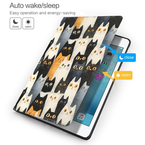 Étui pour iPad 9e/8e/7e génération - Support folio chat contre les rayures