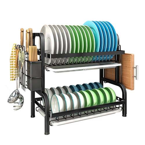 Catálogo para Comprar On-line Soportes para platos disponible en línea para comprar. 46 Escurridor de Trastes, Escurridor de Cubiertos de Acero Inoxidable de 2 Niveles con Soporte para Utensilios Soporte para Tabla de Corta, para Utensilios y Tabla de Cortar para...