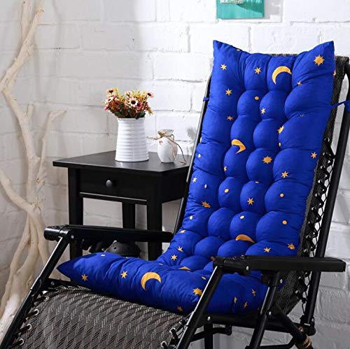 Marbeine Matelas Coussins pour Chaise Longue, Coussin de Chaise Coussin Mat pour Chaise Fauteuil de Relax Transat de Jardin Terrasse 48 * 125 * 8cm (Bleu Dessin)