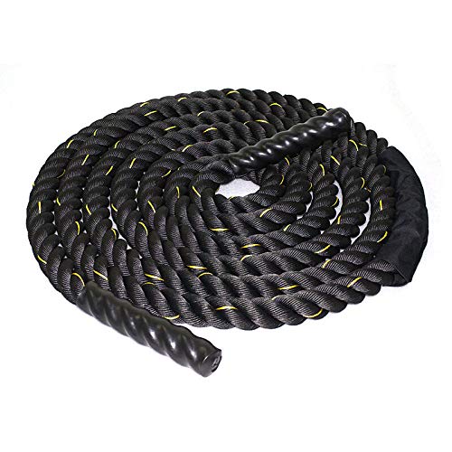 FIXMSV 1.5 Inch Polyester 30ft Battle Rope Exercise Workouts Strength Training Undulation Heavy Ropes for Exercise Training Battle Ropes Battle Exercise Rope Workout Rope… (30FT)