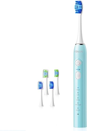 Miniatura 10 de COSLUS Cepillo de dientes eléctrico C30 para adultos: 3 intensidades y 5 modos personalizados para una sensación efectiva pero suave ultra limpia, 2