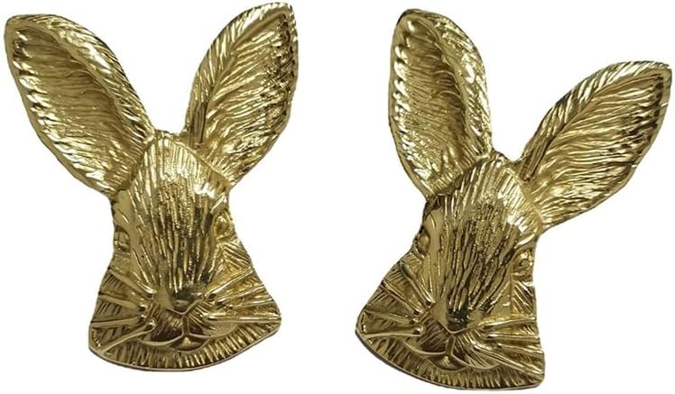 Bunny Knob And Handle Gold Rabbit Handle Nordic Drawer Handle Children's Cabinet Door Knob Furniture Pull Decor Hook| | - - (Color: Beige)