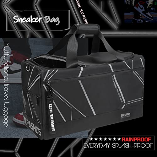 Sneaker Bag, Sport Duffel Bag For Men Women, Gym Bag, Gear Bag, Krone Kalpasmos Versatile Travel Duffel Bag With 3 Removable Dividers, 1 Shoulder Strap, Travel Essential, Cool Grey #TOP1