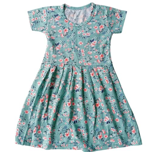 Image of Ting Ting Baby Girls Frock Dress Combo Pack of 4 (Short Sleeves,Multicolour)
