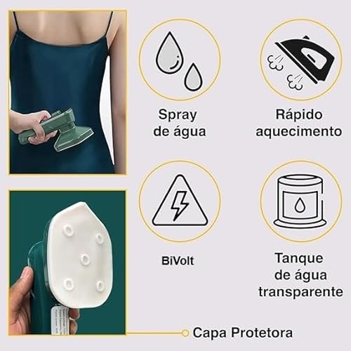 Mini Ferro De Passar Roupa Cabe Na Mala Mochila Bolsa De Viagem Compacto Portatil A Vapor Umido com