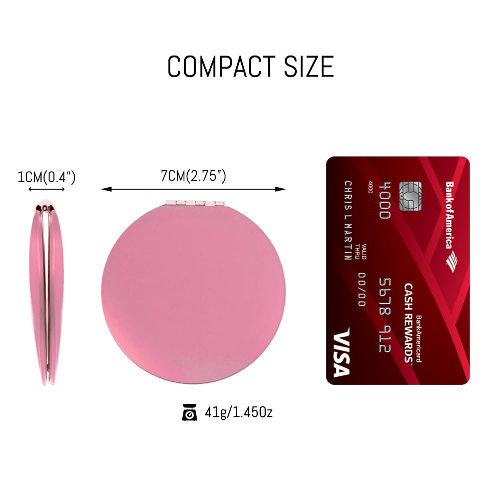 BAIYI HOPE Personalized Gift, Custom Handheld Compact Mirror, Travel Makeup Mirror Handheld Small Mirror, Portable Pocket Mirror, Engraved Birth Month Flowers Bridesmaid Gifts