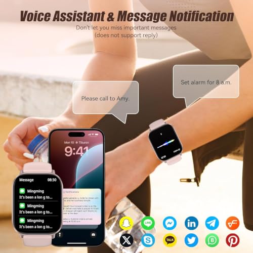 Image of Smart Watch, 2.01 inch HD Touchscreen Fitness Tracker with Bluetooth Calling, 120+ Sports Modes, 24 /7 Heart Rate Sleep Monitor, IP67 Waterproof Smartwatch Compatible with iOS Android (Pink)