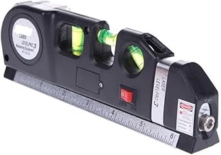 Laser Level Measuring Tool with 2.5m Measuring Tape | Multifunction 3-in-1 Standard Level with Laser & Bubble Ruler | Precision Tool for Home, Office, Construction & DIY Projects
