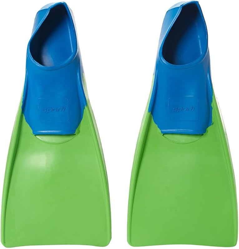 Sporti Unisex-Adult & Kids Long Floating Swim Fins for Pool Lap Swimming | Rubber Flipper, Long-Blade Kick Aid, Slip-on Foot Pocket,Technique Drills,Body Position, Recreational Swimming & Snorkeling