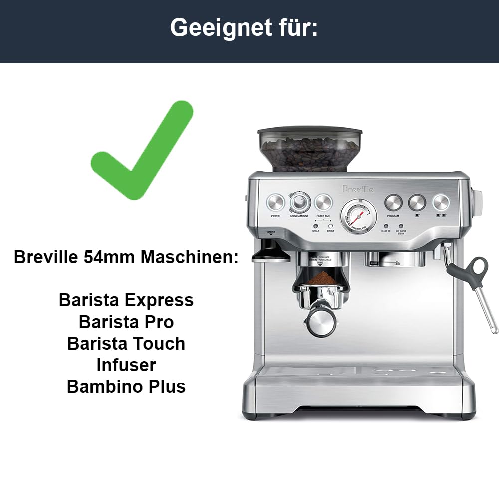 Portafiltro 54mm Per Sage/Breville Barista - Doppio Beccuccio, Manico In Noce - Foto 5