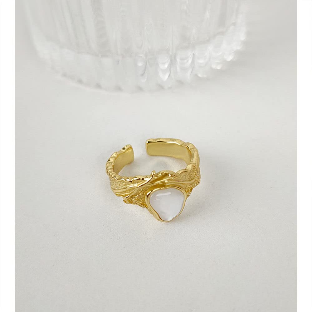Anello In Argento 925 Da Donna,Anello Grosso Regolabile Per Le Donne Conchiglie In Argento Sterling 925 Micro Pavé Di Anelli Di Nocche Placcati In Oro Da Sposa Gioielli Per L'Eternità Regali Per R