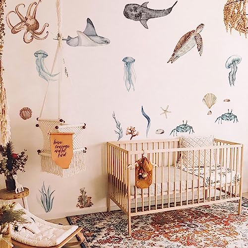 Vinilos decorativos animales marinos grandes para pared miniatura 3