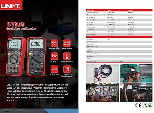 Voltmètre capacimètre True RMS UT533 pour la rénovation des circuits